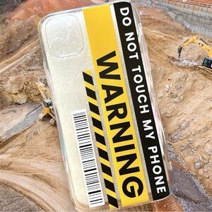 Do Not Touch My Phone warning Pattern Clear Case Compatible With IPhone 12 cover